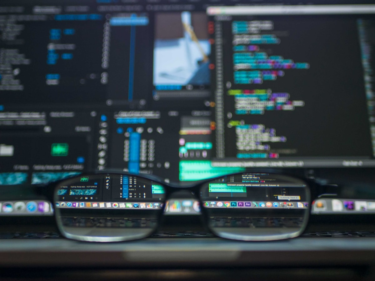 Code on a screen